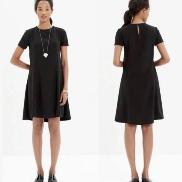 Madewell Tribute Black Mini Dress Size 0 - Picture 1 of 8